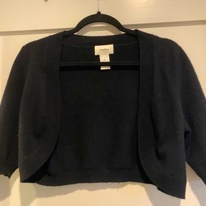 Neiman Marcus Shrug Cashmere Black Sweater Large